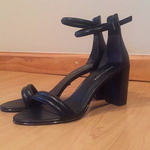 strappy comfortable black heels